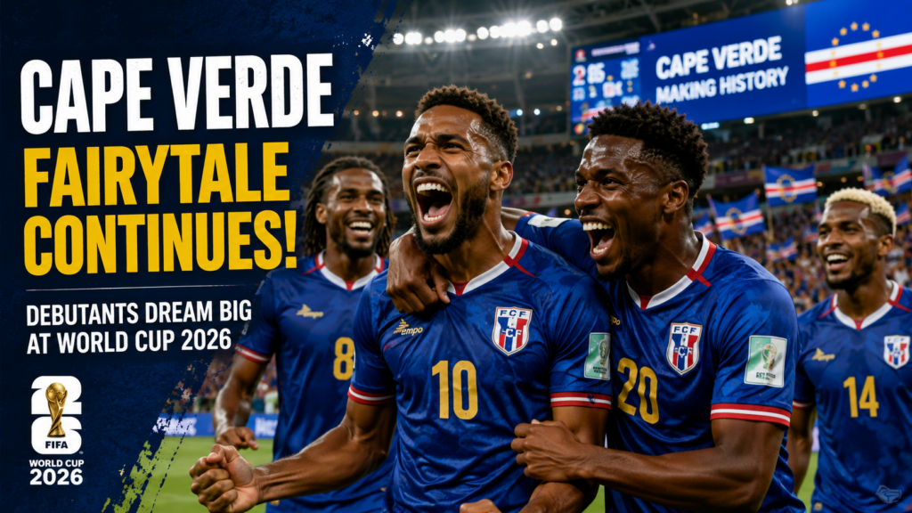Cape Verde players celebrate during their historic FIFA World Cup 2026 fairytale campaign after another impressive result.