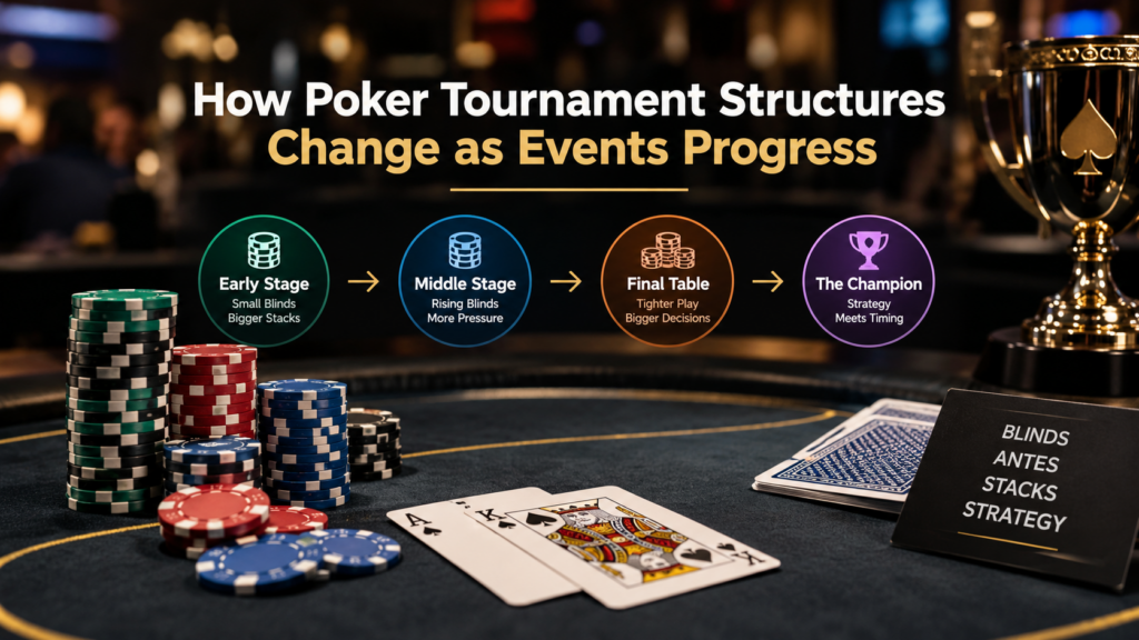 Poker tournament structure and changing blinds