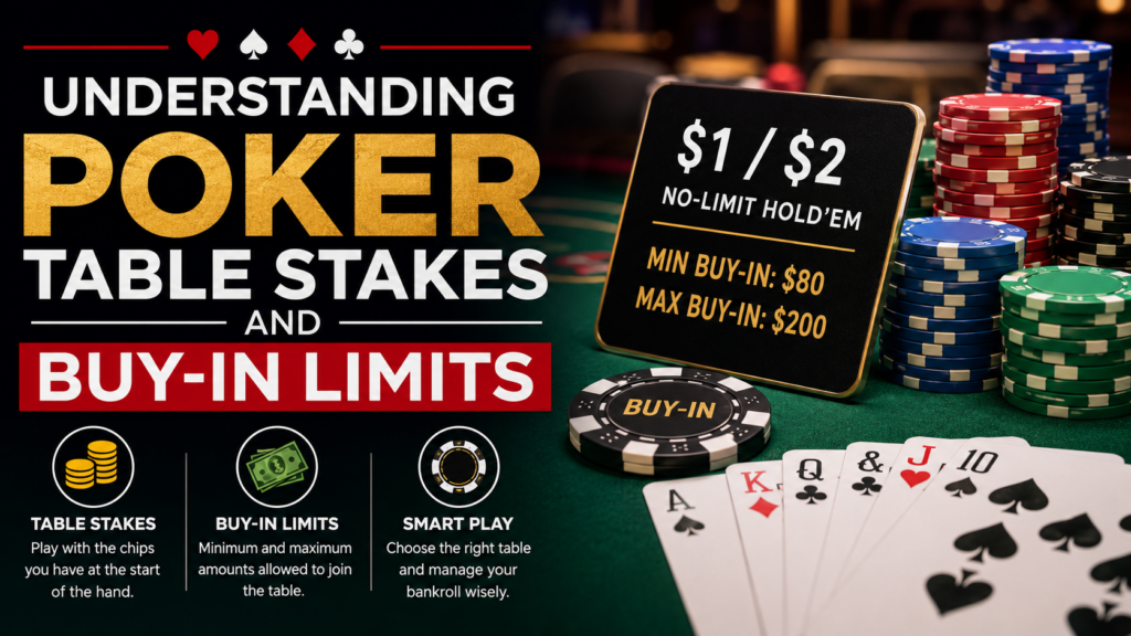 Poker table stakes and buy-in limits explained